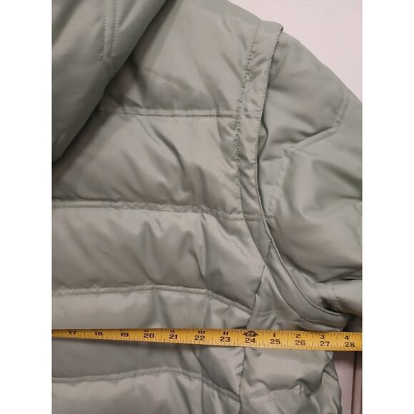 Down Fill Puffer 2XL Jacket Vest Combo Removable Sleeves Hood Fleece Lined Green - Picture 11 of 16